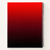 Vivid Red Burgundy en Black Ombre Monogram Notitieboek (Achterkant)