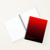 Vivid Red Burgundy en Black Ombre Notitieboek (Binnen)