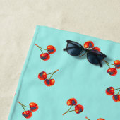 Vivid Red Cherry Pattern Strandlaken