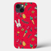 Vivid Red Easter Pattern-draagtas voor telefoon Case-Mate iPhone Case (Achterkant)