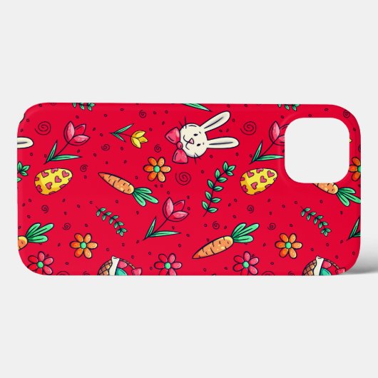 Vivid Red Easter Pattern-draagtas voor telefoon Case-Mate iPhone Case (Achterkant (horizontaal))
