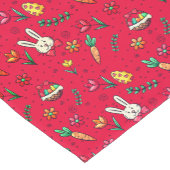 Vivid Red Easter Pattern Table Runner Korte Tafelloper (Hoek)