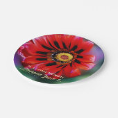Vivid Red Flower Gazania Vibration of Life Paper Papieren Bordje (Gekanteld)