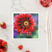 Vivid Red Flower Gazania viering van het leven pap Servet (Insitu)