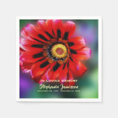 Vivid Red Flower Gazania viering van het leven pap Servet (Voorkant)