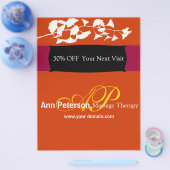 Vivid Red  Gingko Bold Monogram Flyer (Enkel)