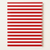 Vivid Red Poppies Floral Circle White Stripes Planner (Achterkant)