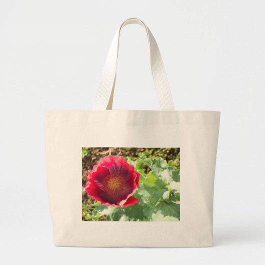 Vivid red Poppy Grote Tote Bag (Voorkant)