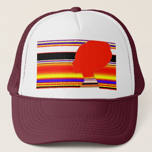 Vivid Red Profile – Pop Art Trucker Cap (Voorkant)