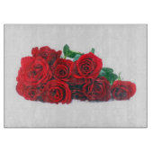 Vivid Red Roses Glass Cutting Board Snijplank (Voorkant)