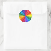 Vivid regenboogkleurig zwoegijzer dat zich naar de ronde sticker (Tas)