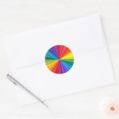 Vivid regenboogkleurig zwoegijzer dat zich naar de ronde sticker (Envelop)