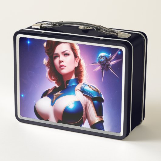 Vivid Retro 50's Vrouw Sci Fi Space Ranger (Achterkant)