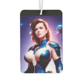 Vivid Retro 50's Vrouw Sci Fi Space Ranger Luchtverfrisser (Achterkant)