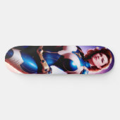 Vivid Retro 50's Vrouw Sci Fi Space Ranger Persoonlijk Skateboard (Horizontaal)
