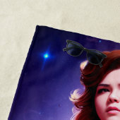 Vivid Retro 50's Vrouw Sci Fi Space Ranger Strandlaken (In situ)