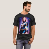 Vivid Retro 50's Vrouw Sci Fi Space Ranger T-shirt (Voorkant volledig)