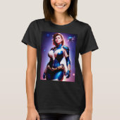 Vivid Retro 50's Vrouw Sci Fi Space Ranger T-shirt (Voorkant)