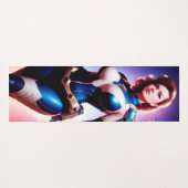 Vivid Retro 50's Vrouw Sci Fi Space Ranger Yogamat (Achterkant (horizontaal))