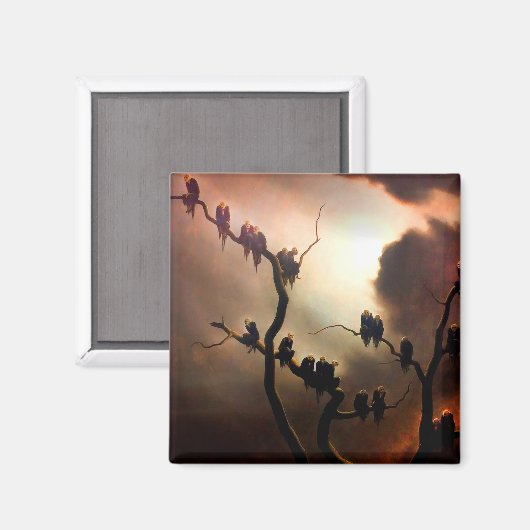 Vivid Retro - Ghosts in a Tree Magneet (Voorkant / Achterkant)