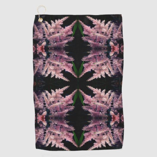 Vivid roze bloemen sluiten Abstract patroon op Golfhanddoek (Voorkant)