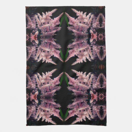 Vivid roze bloemen sluiten Abstract patroon op Theedoek (Verticaal)