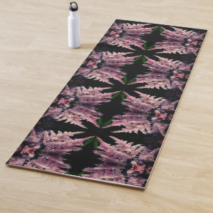 Vivid roze bloemen sluiten Abstract patroon op Yogamat
