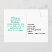 Vivid roze en munt tennisrackets Tennis Birthday Briefkaart (Achterkant)