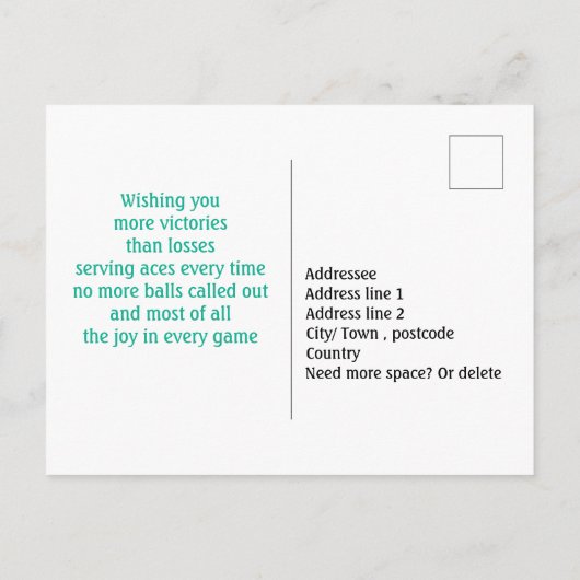 Vivid roze en munt tennisrackets Tennis Birthday Briefkaart (Achterkant)