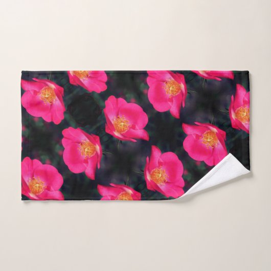 Vivid roze Rose Petals Abstract flessenpatroon Bad Handdoek (Handdoek)
