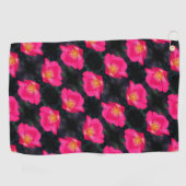 Vivid roze Rose Petals Abstract flessenpatroon Golfhanddoek (Horizontaal)