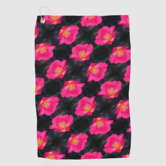 Vivid roze Rose Petals Abstract flessenpatroon Golfhanddoek (Voorkant)