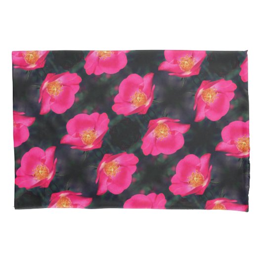 Vivid roze Rose Petals Abstract flessenpatroon Kussensloop (Voorkant)