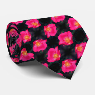 Vivid roze Rose Petals Abstract flessenpatroon Stropdas