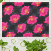 Vivid roze Rose Petals Abstract flessenpatroon Theedoek (Gevouwen)