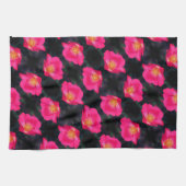 Vivid roze Rose Petals Abstract flessenpatroon Theedoek (Horizontaal)