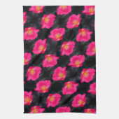 Vivid roze Rose Petals Abstract flessenpatroon Theedoek (Verticaal)