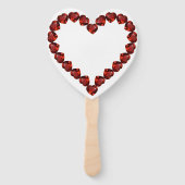 Vivid Ruby Heart Gemstone Design Handwaaier (Achterkant)
