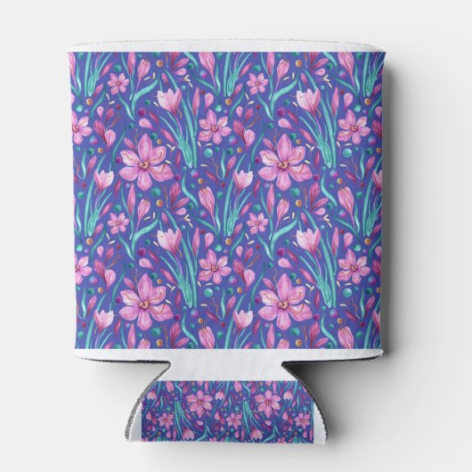 Vivid Saffron Petals - Velvet en Turquoise Green Blikjeskoeler (Achterkant)