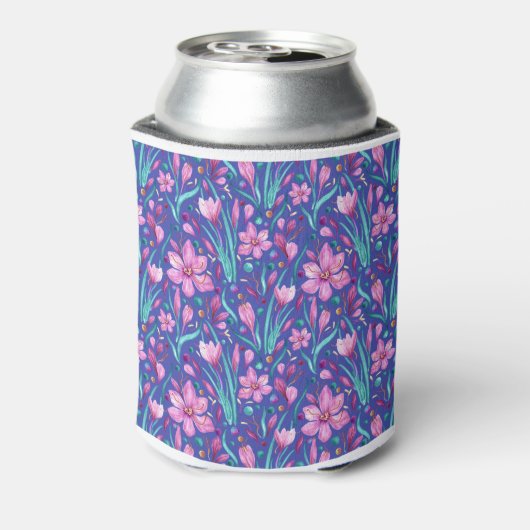 Vivid Saffron Petals - Velvet en Turquoise Green Blikjeskoeler (Blikje Achterkant)