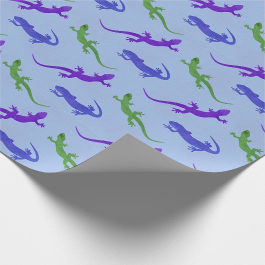 Vivid Salamander Silhouette in Blue Cadeaupapier (Hoek)