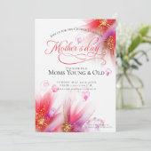 Vivid Scarlet Lila Abstract Floral Moederdag Kaart (Staand voorkant)