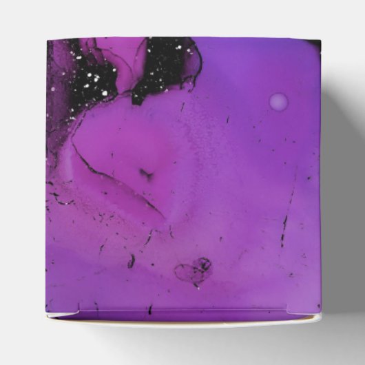 Vivid Shimmering Black en Paarse inktspiegel Bedankdoosjes (Bovenkant)