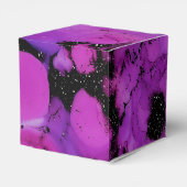 Vivid Shimmering Black en Paarse inktspiegel Bedankdoosjes (Achterkant)