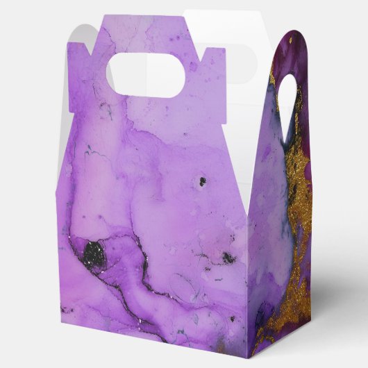 Vivid Shimmering Black en Paarse inktspiegel Bedankdoosjes (Geopend)