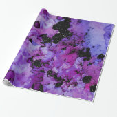 Vivid Shimmering Black en Paarse inktspiegel Cadeaupapier (Uitgerold)