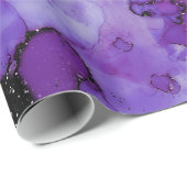 Vivid Shimmering Black en Paarse inktspiegel Cadeaupapier (Rol Hoek)