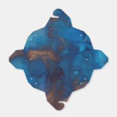 Vivid Shimmering Navy Blue en Copper Ink Splash Bedankdoosjes (Uitgevouwen)