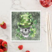 Vivid Skull with Green Hat Illustration Servet (Insitu)