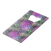 Vivid Spotty Pattern Creditkaart Flessenopener (Voorkant Gekanteld)